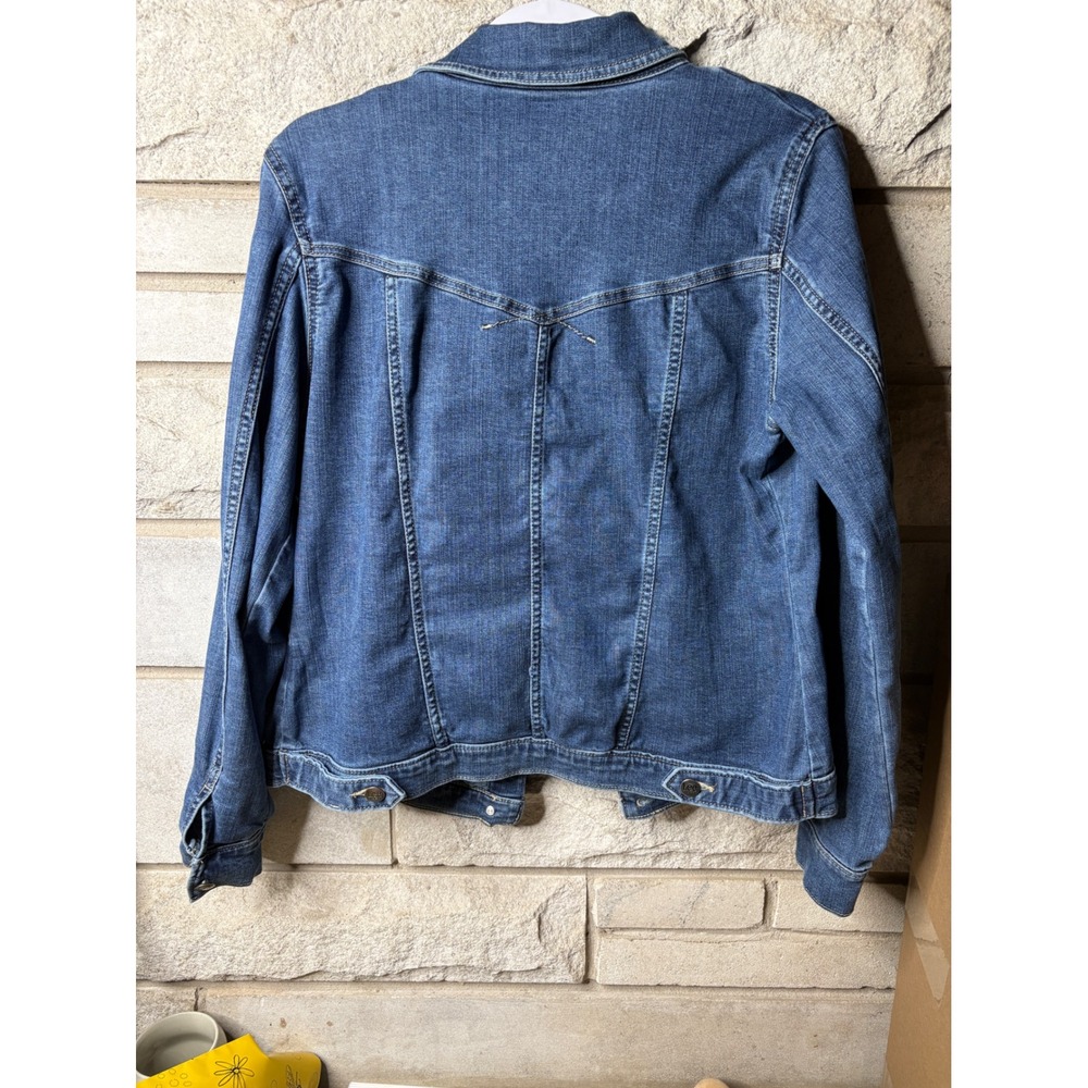 Lee Riders Womens Medium Wash Blue Denim Trucker Jacket Large ZRC8MS4 - Picture 7 of 8